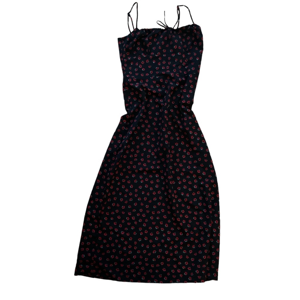 Black milkmaid dress with roses